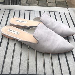 Steve Madden Gray Suede Mules